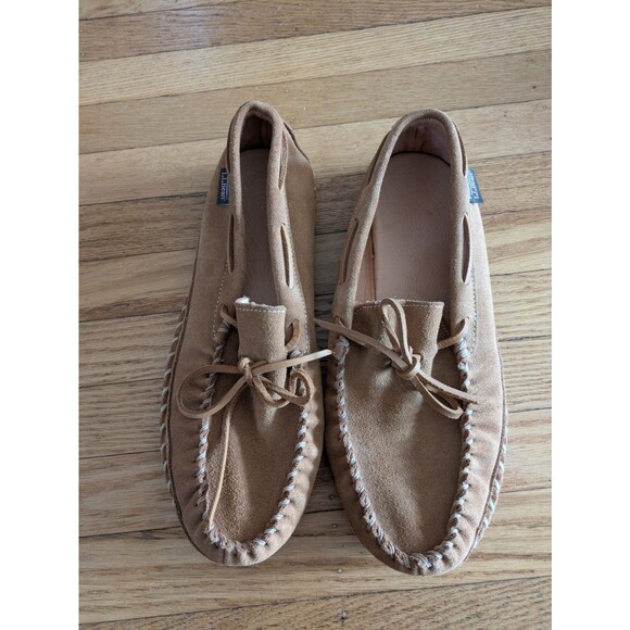 LL Bean Wicked Good Slippers Slip On Leather Moccasin Brown Shoes Men's Size 11M - Picture 6 of 8